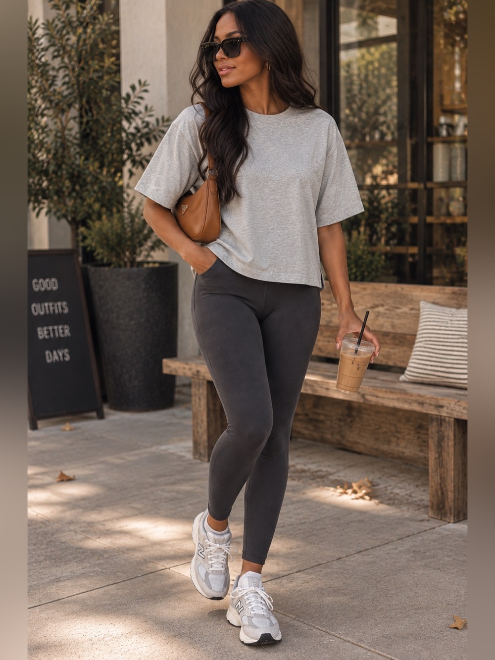 YPB Your Personal Best Heather Gray Oversized Active Tee XS